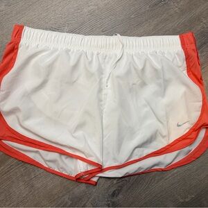 Nike White Running Shorts with Light Gray Swoosh